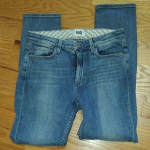 PAIGE Women's Classic Blue Straight Leg Jeans